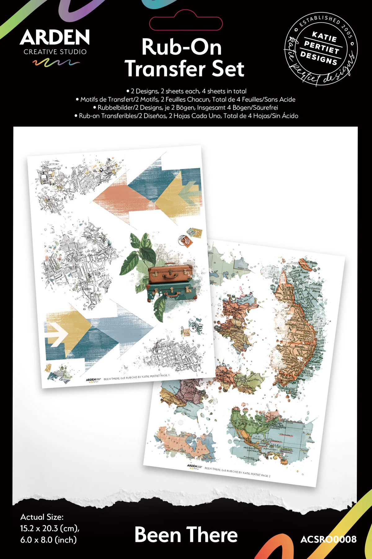 Arden Creative Studio Been There 6 x 8 Rub-On Transfer Set